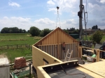 monteren dakconstructie werkplaats